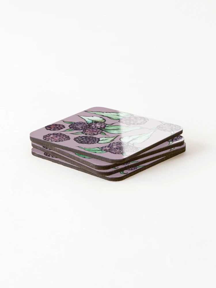 Thumbnail 4 of 5, Coasters (Set of 4), Black Raspberry pattern designed and sold by FrictionMaxxing.