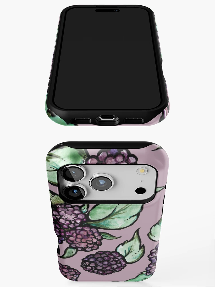Thumbnail 3 of 4, iPhone Case, Black Raspberry pattern designed and sold by FrictionMaxxing.
