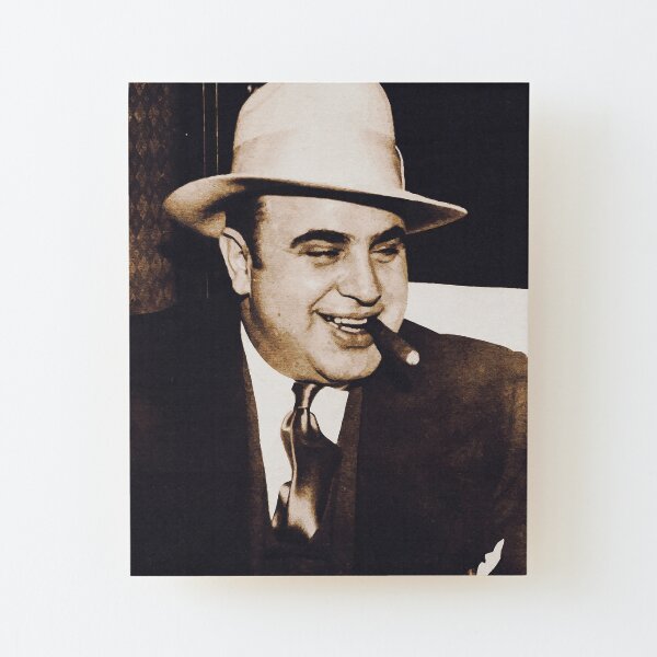 Al Capone Portrait Wood Mounted Print