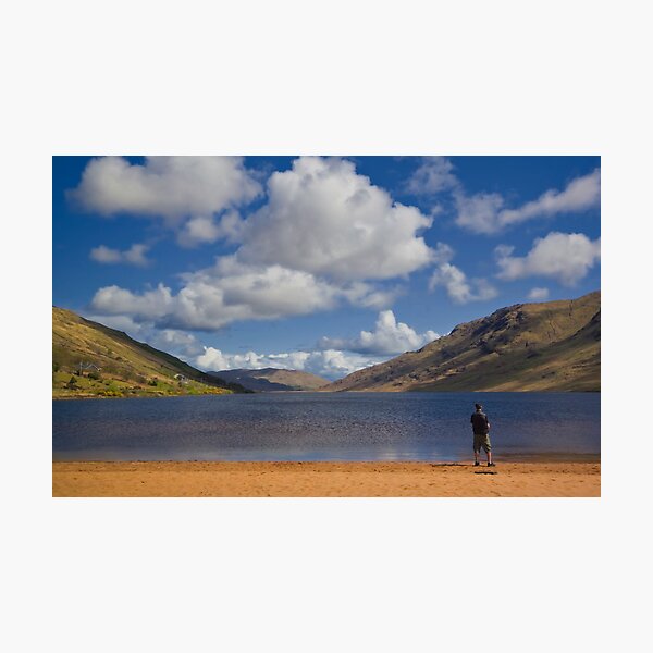 Lone Fisherman at Loch Na Fooey Galway/Mayo Ireland Photographic Print