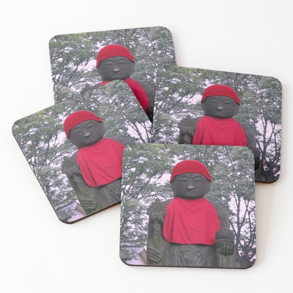 Item preview, Red hat on a Jizo Statue in Japan designed and sold by cuisinecat2.