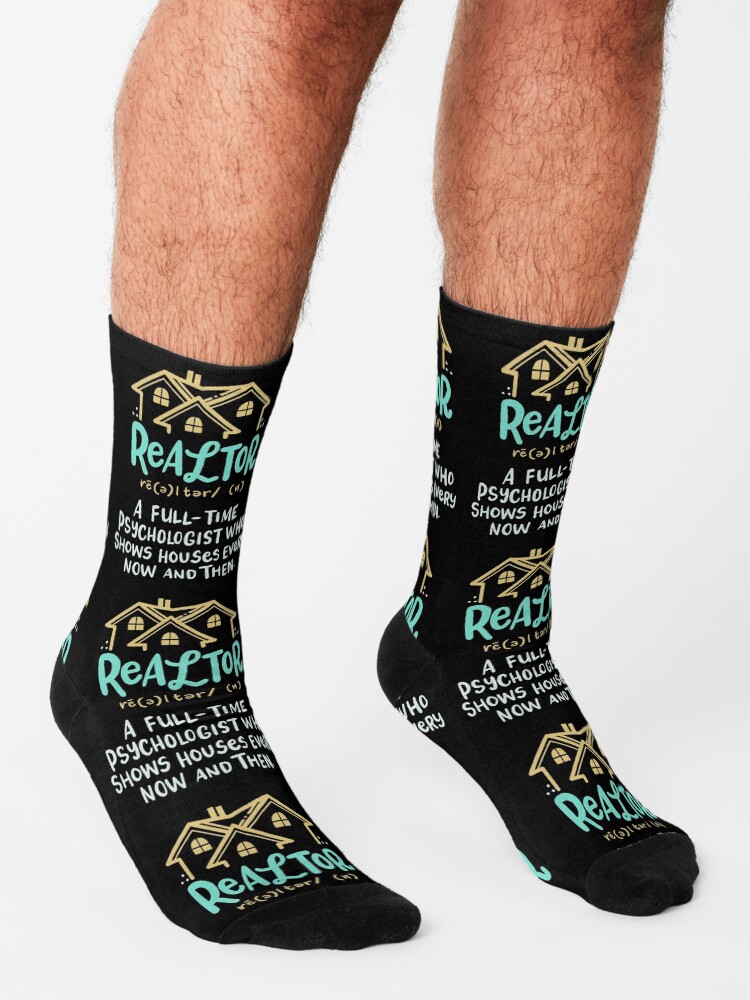 "Funny Real Estate Realtor Definition Gift Idea" Socks for Sale by