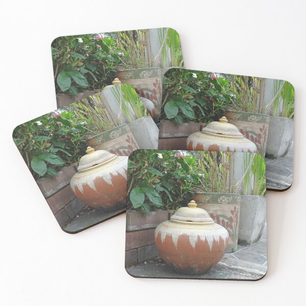 Item preview, Pretty pots in an Asian Garden designed and sold by cuisinecat2.