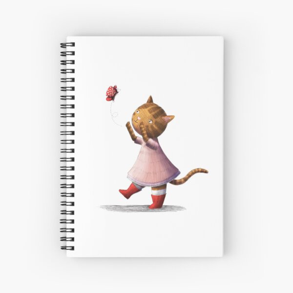 Kitty and Butterfly Spiral Notebook