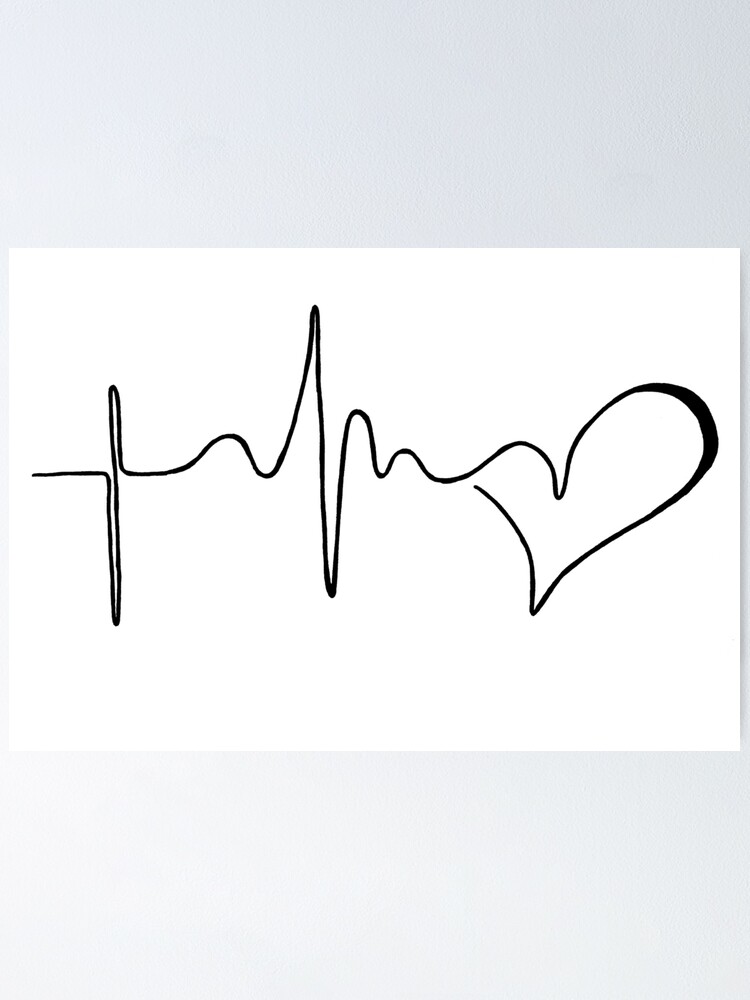 Heartbeat Pulse Love Heart Poster By Kassandry31 Redbubble