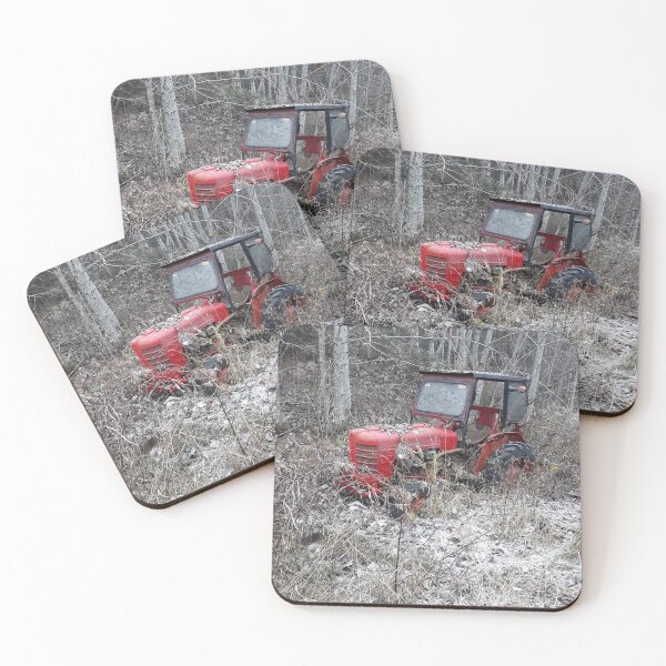 Aperçu de l'œuvre Tracteur solitaire rouge créée et vendue par LittleRedToyota.