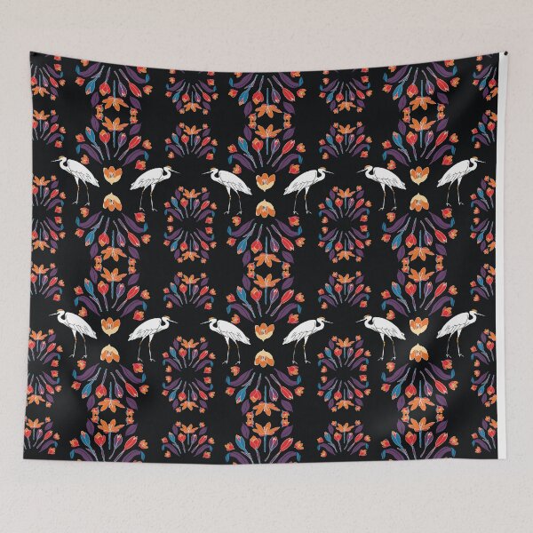 Item preview, Black Saffron Yellow Orange Heron Walk designed and sold by Artevissa.
