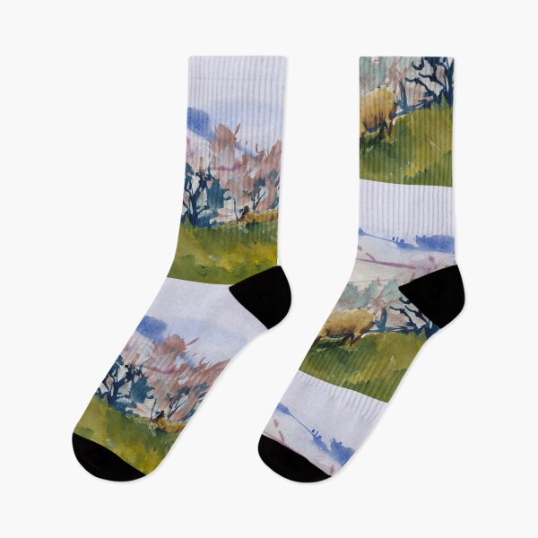 Item preview, Sheep on the hill side and Dartmoor landscape impressionist painting designed and sold by MikeJory.