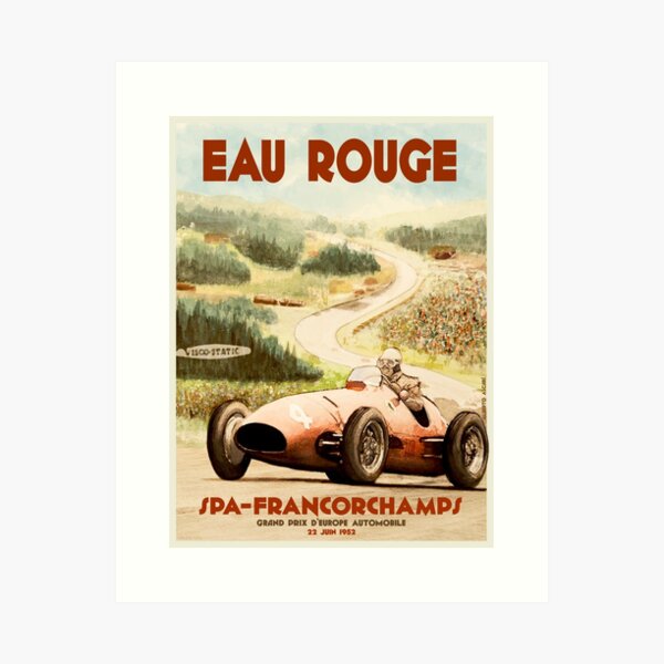 Eau Rouge Vintage Travel Poster Art Print