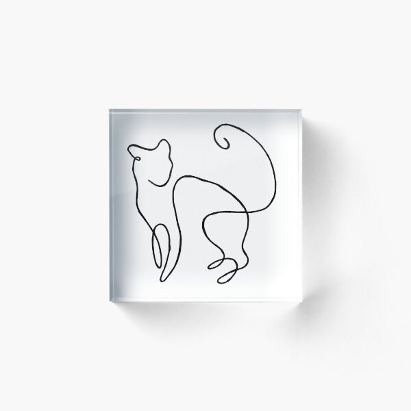 walking black cat Acrylic Block