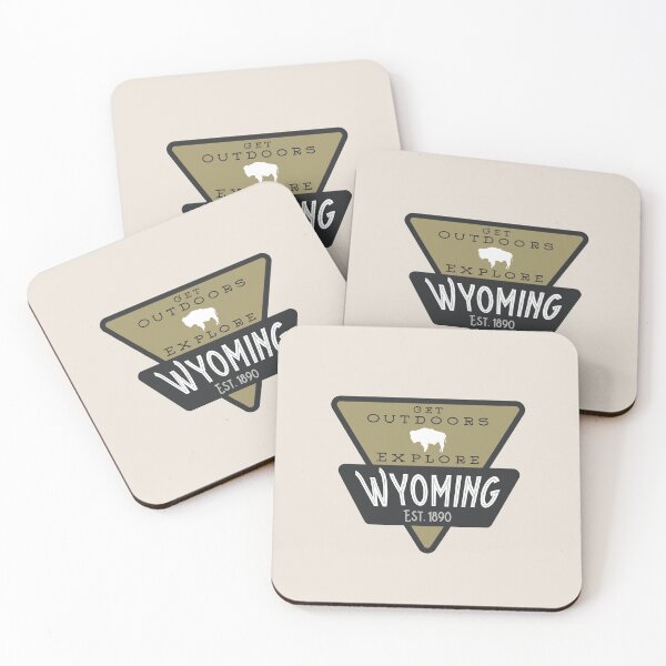 Item preview, Explore Wyoming - Vintage Retro Wyoming Badge - Wyoming Camping designed and sold by Silly Dad Shirts.