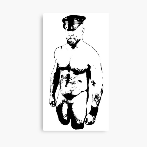 Gay Leather Daddy Silhouette Canvas Print