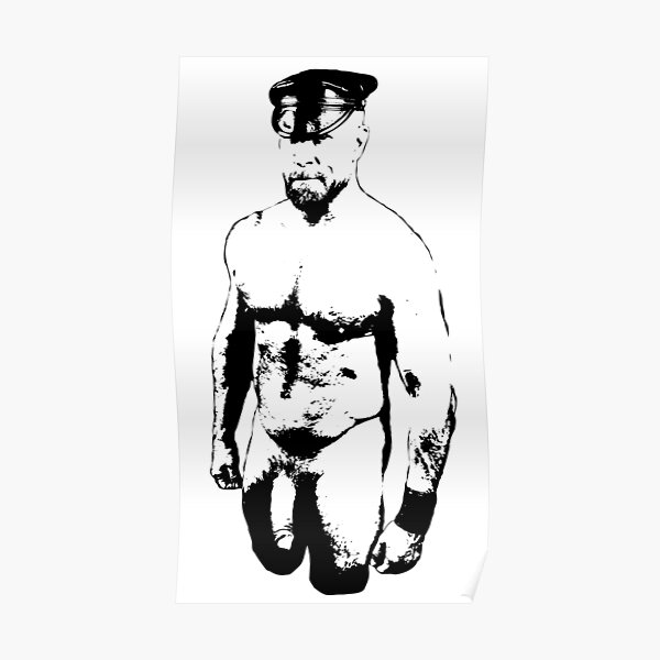 Gay Leather Daddy Silhouette Poster