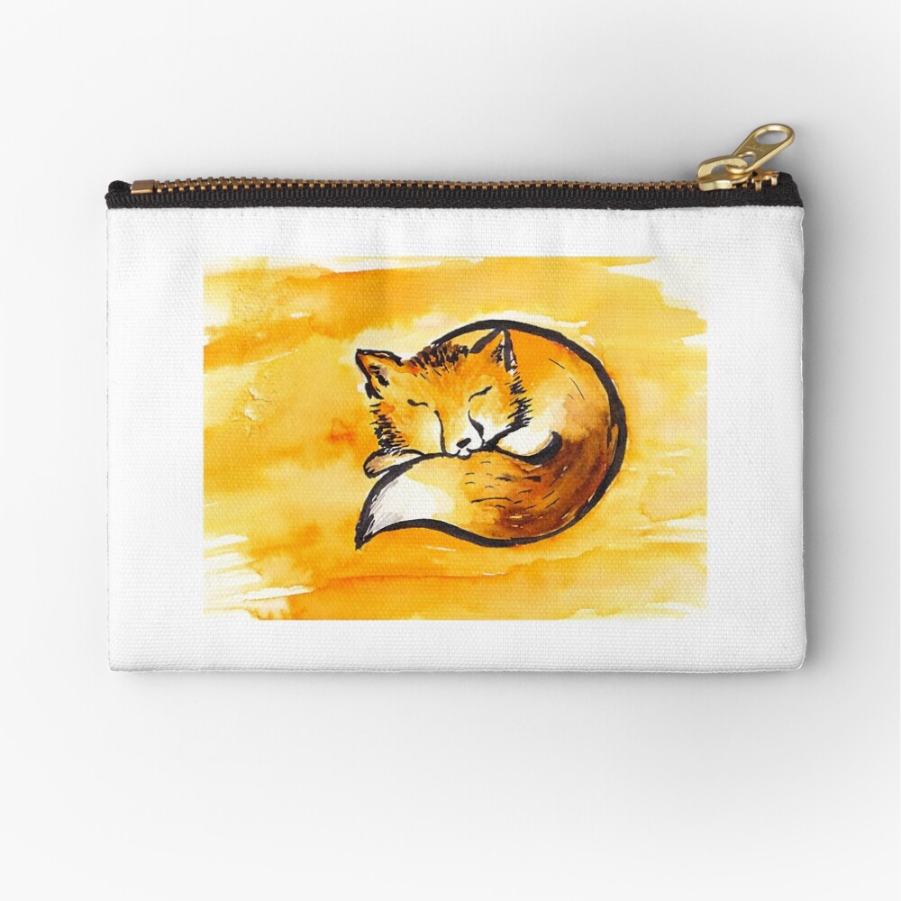 cute sleeping fox Zipper Pouch