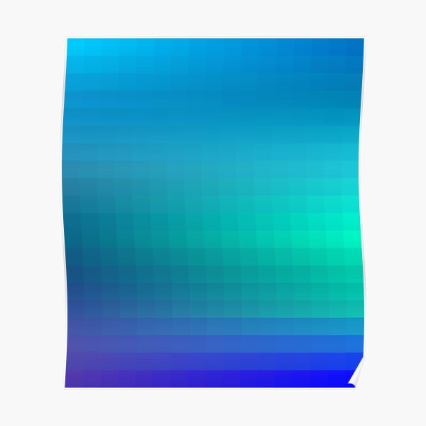 Blue Seagreen Ombre Poster