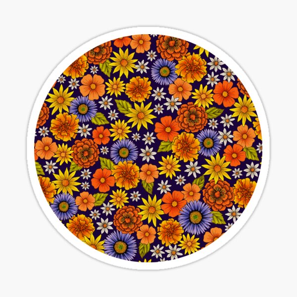Item preview, Cheery Spring Flowers in Orange, Yellow & Purple designed and sold by somecallmebeth.