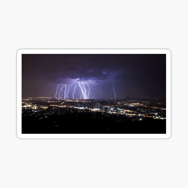 Mt Dandenong Victoria - Thunder Storm Lightning from Skyhigh October 2015 Sticker