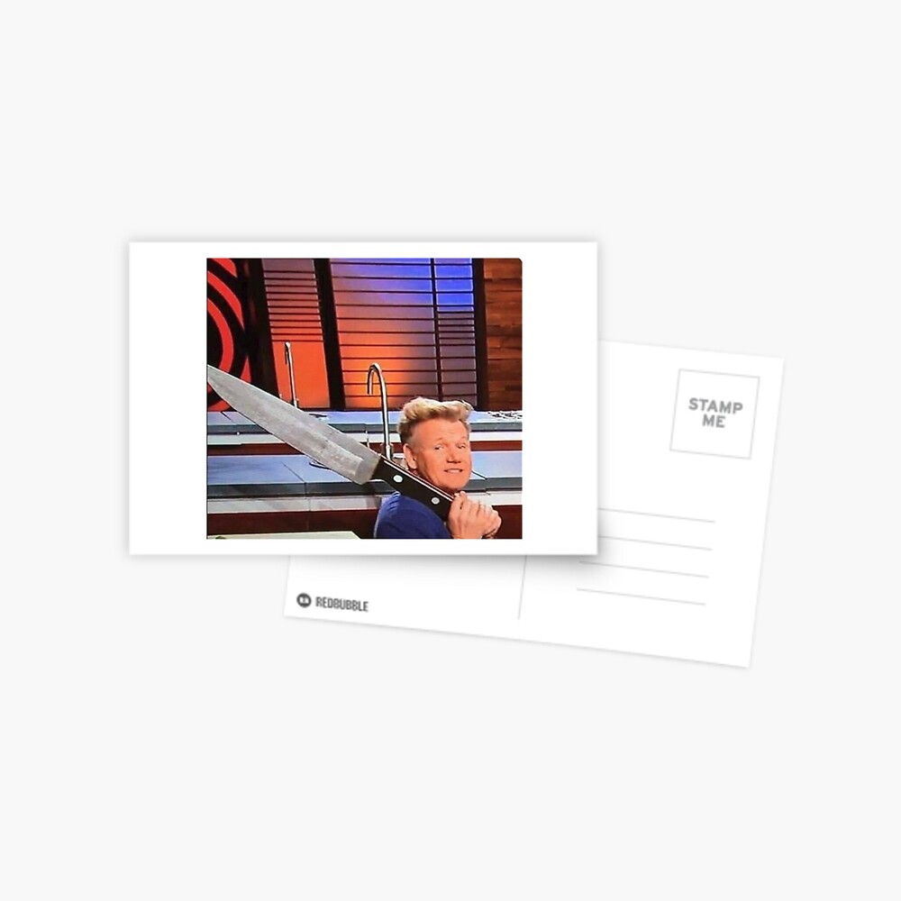 gordon ramsay with a massive knife Sticker for Sale by lsindhi21