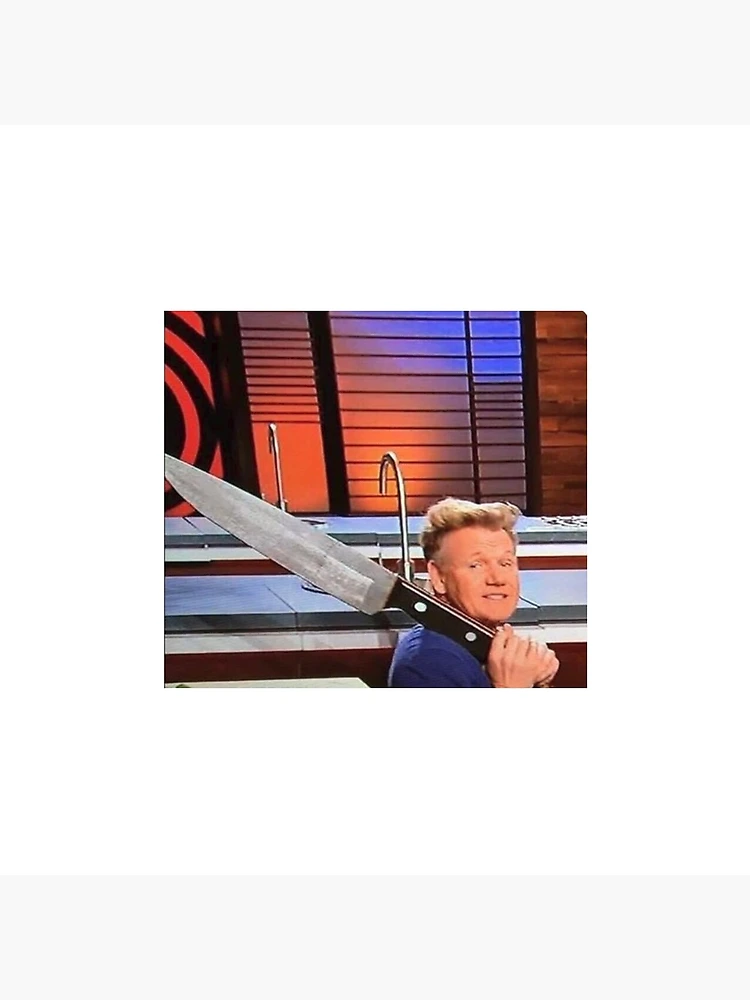 gordon ramsay with a massive knife Sticker for Sale by lsindhi21