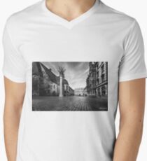 Urban Street Scene - City Square Leipzig Germany Men's V-Neck T-Shirt