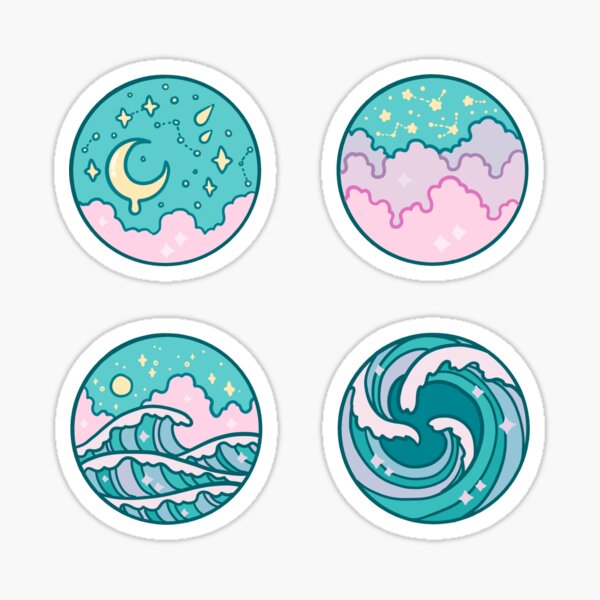 wave circles Sticker