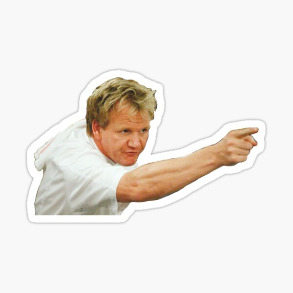 gordon ramsay with a massive knife Sticker for Sale by lsindhi21