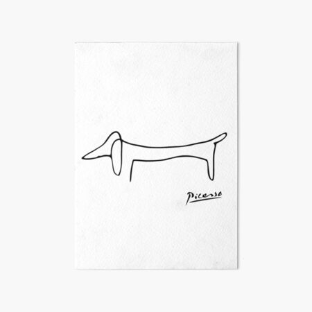 Picasso Dog with signature Art Board Print