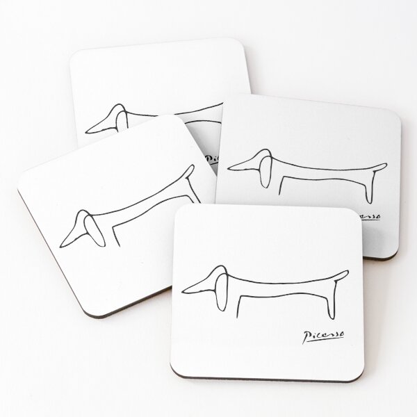 Picasso Dog with signature Coasters (Set of 4)