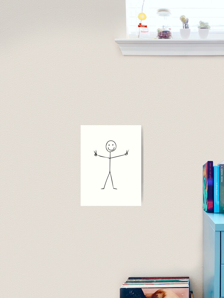 Family stick figure drawing Mounted Print by quali-shirts