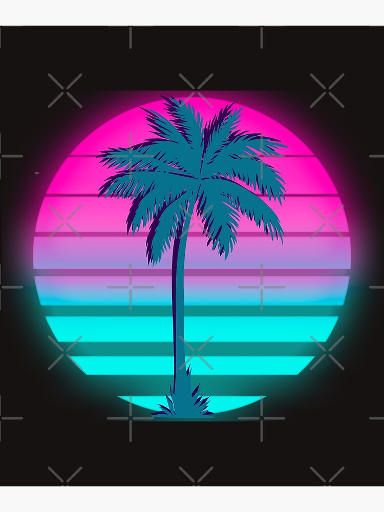 "Palm Tree, Vaporwave Aesthetic Palm Tree " Photographic Print for Sale