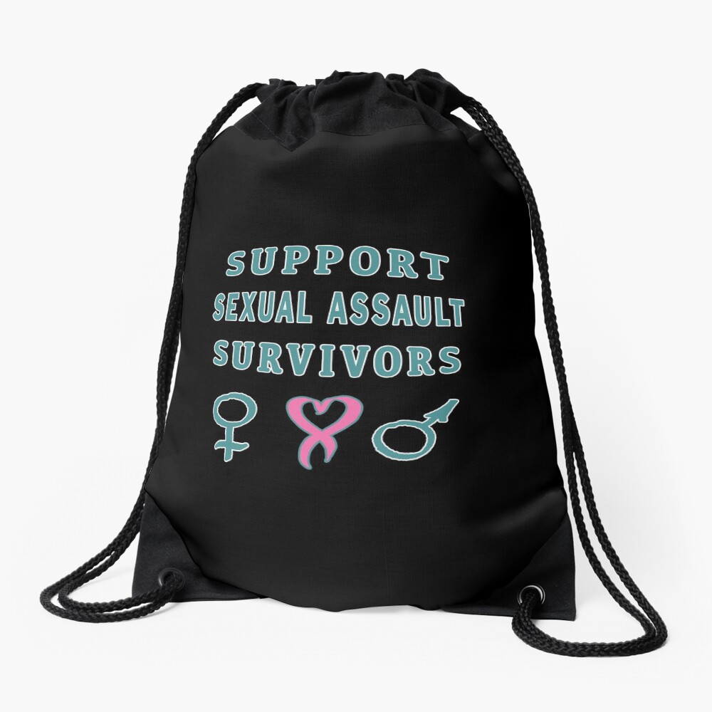 Support Sexual Assault Survivors Awareness Month. Drawstring Bag