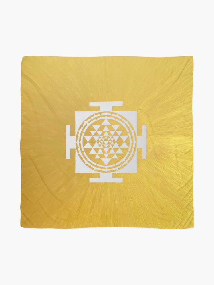 Thumbnail 2 of 3, Scarf, Shri Yantra Weiss designed and sold by Werner Szendi.