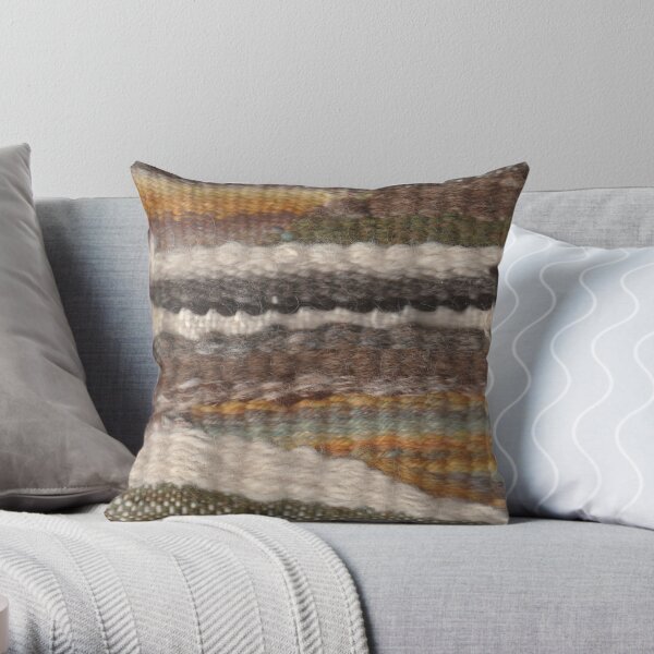 Weaving in Earthy Tones Throw Pillow