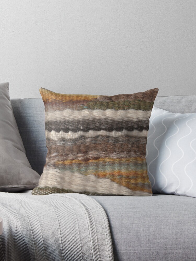 Thumbnail 1 of 4, Pillow, Weaving in Earthy Tones designed and sold by thepinkwoobie.