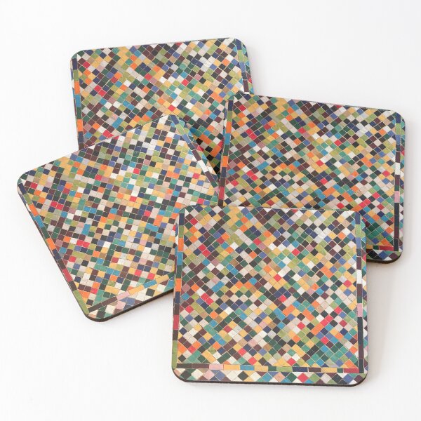 Item preview, Moroccan multicolor square Mosaic Zellige tile comforterr designed and sold by Nadia Aftat.
