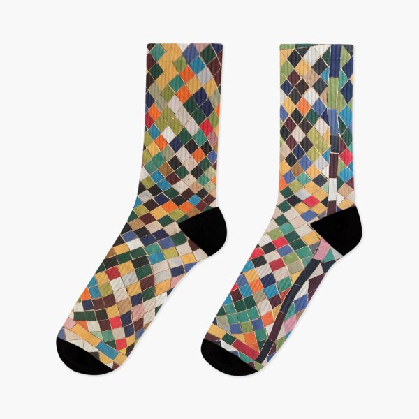 Item preview, Moroccan multicolor square Mosaic Zellige tile comforterr designed and sold by Nadia Aftat.