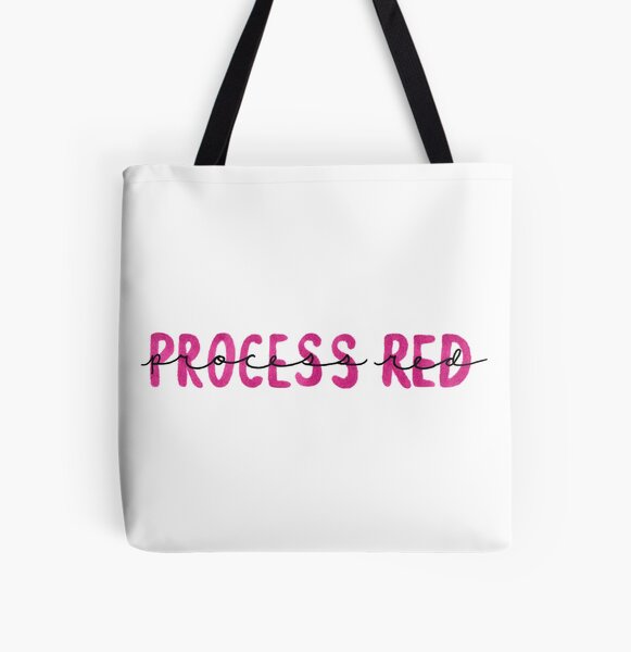 "Process Red" Word Art All Over Print Tote Bag