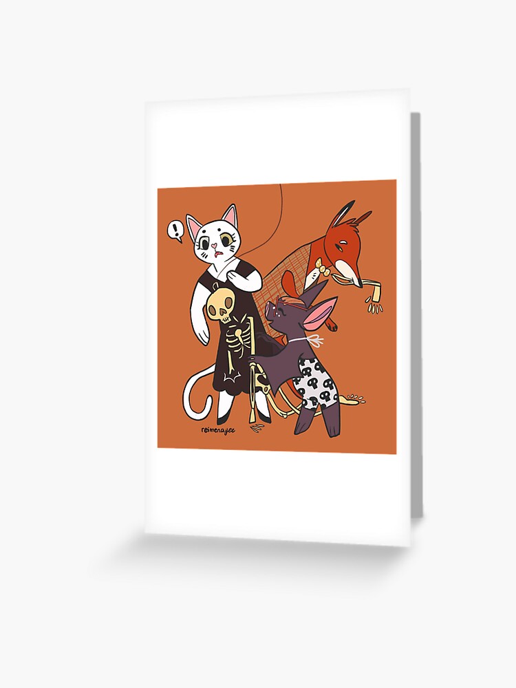 Thumbnail 1 of 2, Greeting Card, Halloween Friends designed and sold by reimenayee.