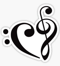 We Heart Music - Black Sticker