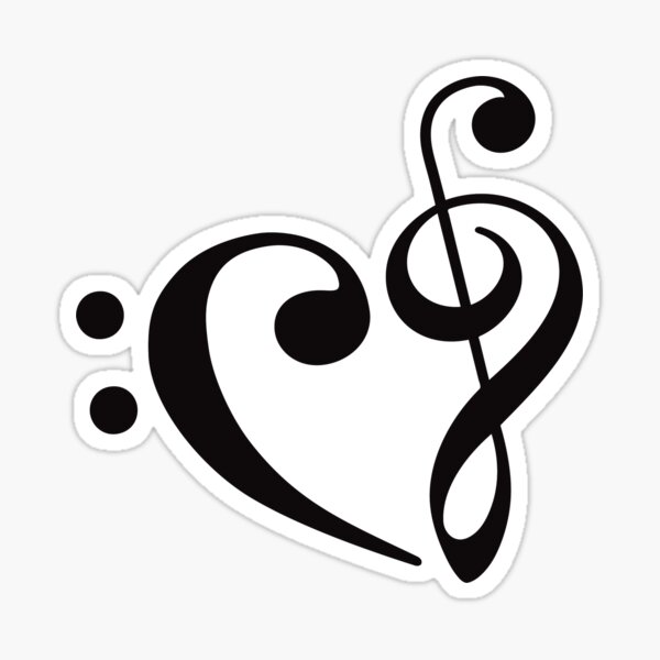 We Heart Music - Black Sticker