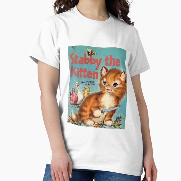 Vista previa del artículo con la obra «stabby el gatito», diseñado y vendido por miseryfactories.