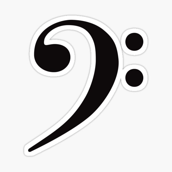 Bass Clef - Black Sticker