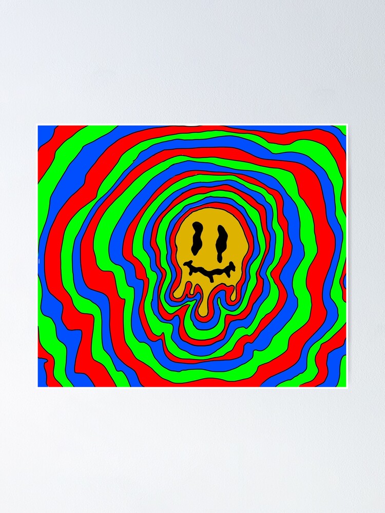 Trippy Smile Poster By Catcusdream Redbubble