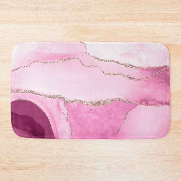 Item preview, Watercolor Agate in Pink Quartz Faux Gold Veins designed and sold by PixDezines.