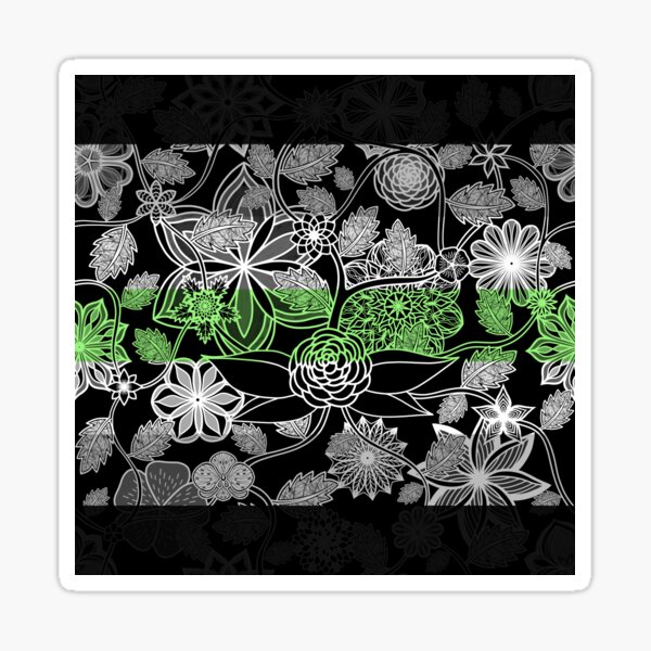 Flight Over Flowers of Fantasy - Agender Pride Flag Sticker