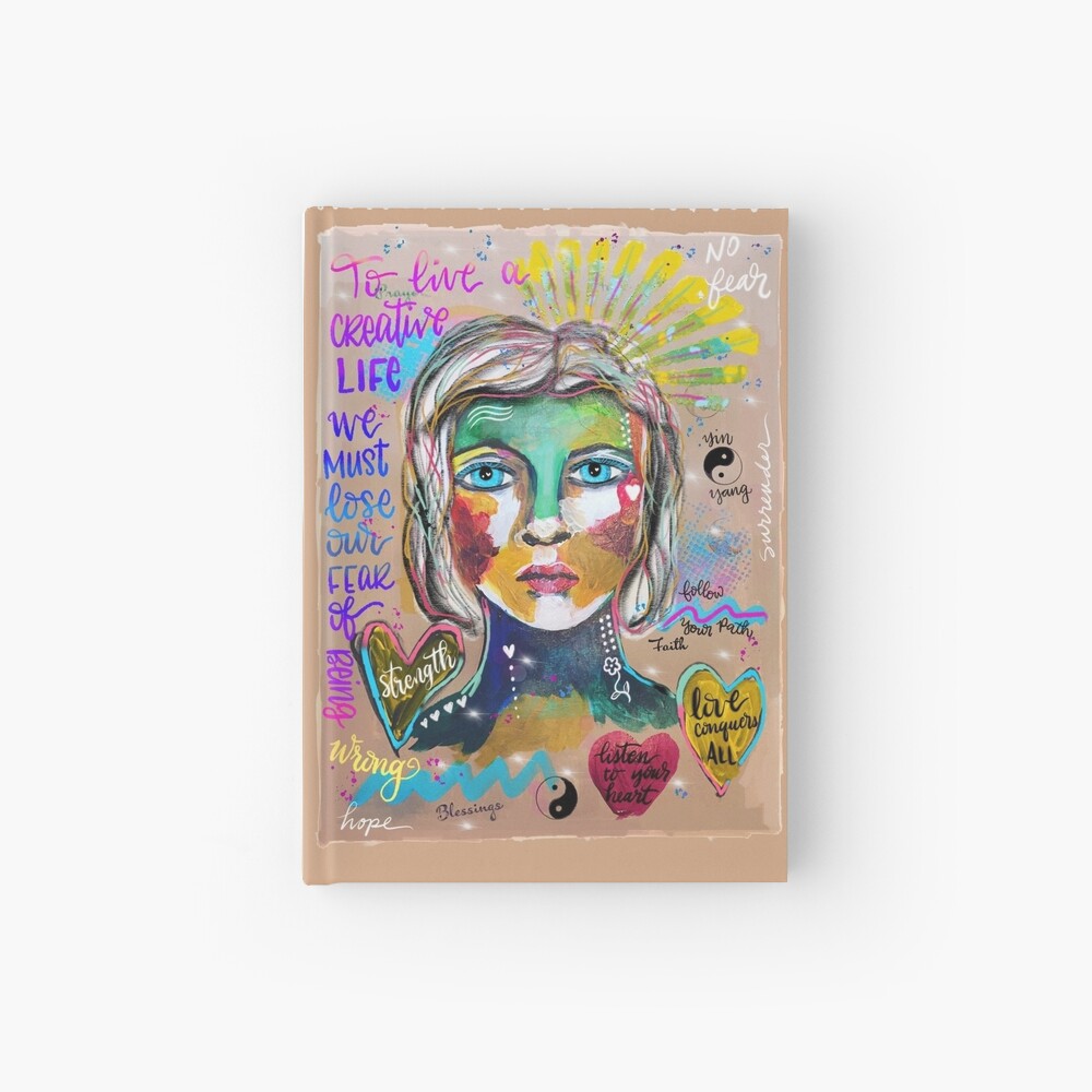 Creative Life Female Colorful Digital Artwork Hardcover Journal