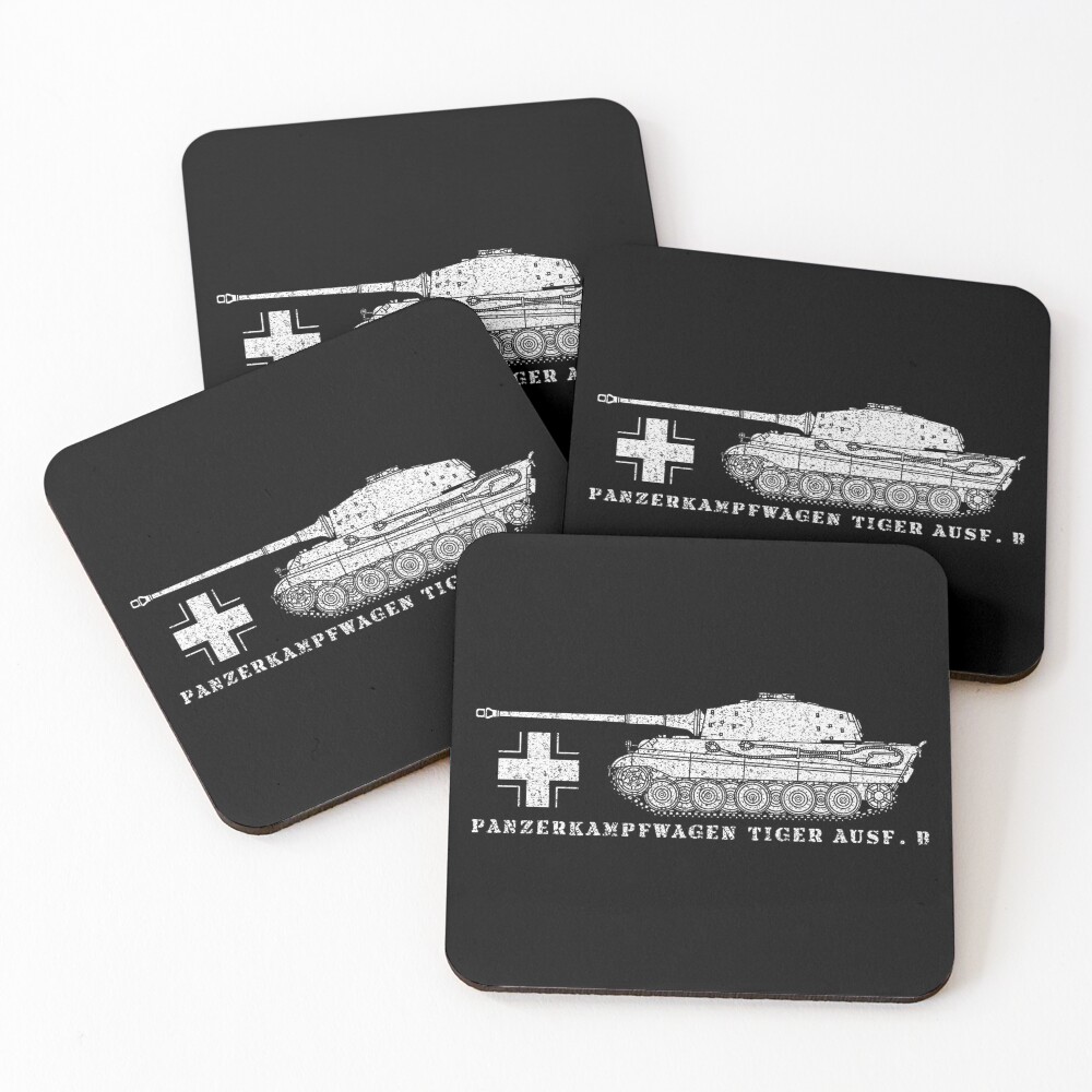 Tiger II German WW2 Tank Panzer Panzerkampfwagen Tiger Ausf. B Gift Coasters (Set of 4)