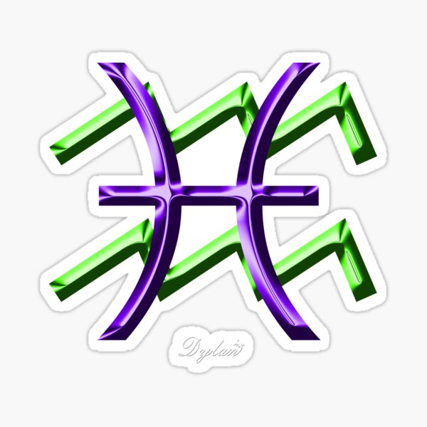 Aquarius Pisces Cusp Zodiac Sign" Sticker by DylanAndDot | Redbubble