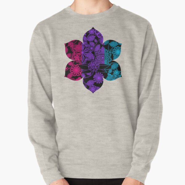 Flight Over Flowers of Fantasy - Androgyne Pride Flag Pullover Sweatshirt