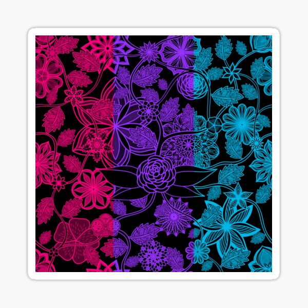 Flight Over Flowers of Fantasy - Androgyne Pride Flag Sticker